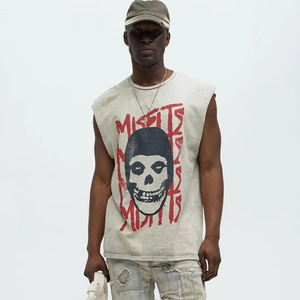 Camiseta sin mangas de talla grande personalizada para hombre, chaleco informal, transpirable, para exteriores, Fitness y correr, entrenamiento, serigrafía - Product Image 1