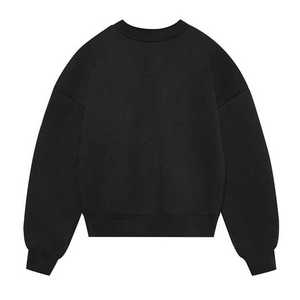 Jersey de felpa francesa de algodón 100% de alta calidad, Sudadera de cuello redondo de gran tamaño con logotipo personalizado para hombres, estampado liso de peso pesado - Product Image 6