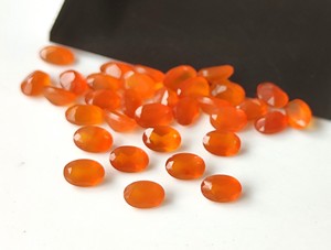 Cornaline naturelle 3x5mm-10x12mm taille ovale à facettes pierres précieuses en vrac faites à la main de haute qualité pour la fabrication de bijoux - Product Image 2