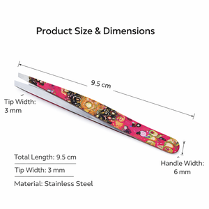 Pinzas Profesionales de Acero Inoxidable de Calidad Premium para Cejas, Inclinadas, Ecológicas, de Precisión, para Depilación, con Mango Impreso, para Belleza - Product Image 3