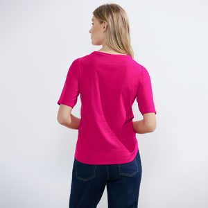 Venta caliente Camisetas de mujer 100% Material de algodón Ligero Quickdry Casual Streetwear Logotipo personalizado Impresión Servicio OEM - Product Image 2