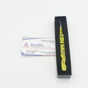 แหนบสเตนเลสปลายแหลมสำหรับการต่อขนตาสีคู่เจ-เส้นโค้งปรับแต่งโลโก้ได้อย่างยั่งยืน - Product Image 6