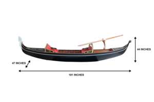 Venetian Gondola Real <b>Boat</b> Elegant Handmade Wooden <b>Rowing</b> <b>Boat</b> for Lake and Resort Use (460Lx120Wx112H cm) - Product Image 6