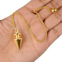 A ++ Latón-Cobre Chapado en oro y plata Artesanía de metal Terapia de cristal Meditación inspiradora Péndulo de radiestesia
