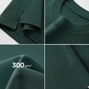 Custom White Oversized Cropped Heavy Weight Cropped Cotton T-<b>Shirt</b> 300 Gsm Double <b>Pocket</b> T <b>Shirts</b> for <b>Men</b> - Product Image 3