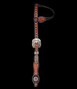 Cabecera occidental hecha a mano de cuero/nailon, brida elegante y fuerte para montar en senderos de la India - Product Image 4