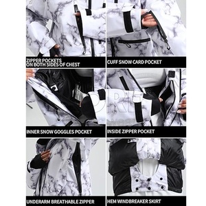 Chaquetas de esquí de alta calidad para hombre al aire libre transpirable personalizar ropa de nieve cremallera Sudadera con capucha chaqueta a prueba de viento - Product Image 6