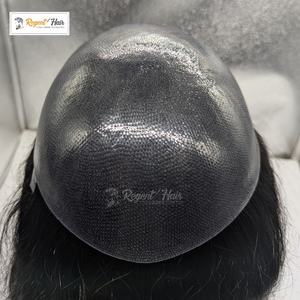 REGENT 100% Peluca de cabello indio recto humano Toda la piel Tupé de piel completa para hombres con trama atada a mano Gran stock disponible - Product Image 4