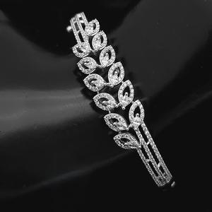 Designer <b>White</b> And Gold Finish Openable <b>Bracelet</b> with Sparkling AD Stones for Girls Trendy <b>Bracelet</b> For Party Wear For Women - Product Image 1