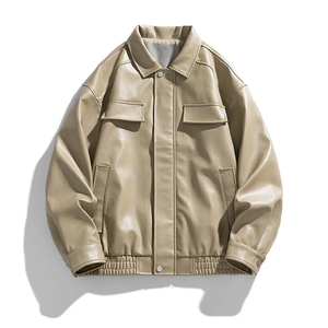 2024 vente en gros veste en cuir personnalisable coupe-vent et chaud grande taille vestes pour hommes veste en cuir hommes - Product Image 1