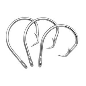 Anzuelos circulares de acero al carbono de alta resistencia con púas triples para pesca con cebo vivo en el río - Product Image 1