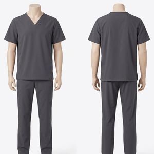 Ensemble de blouses médicales imprimées en poly-spandex extensible 180 GSM Teal Premium avec broderie personnalisée et logo par transfert thermique - Product Image 3