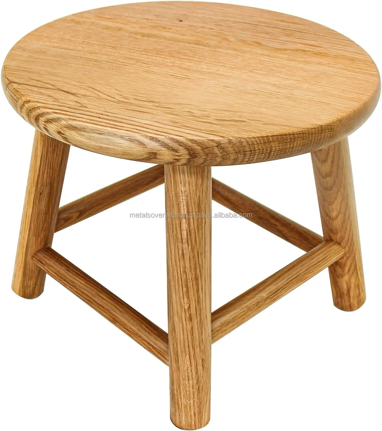 Kinder melken USA Grown Oak Plant Stand Hand gefertigter Massivholz Niedriger Hocker Runder Tritt hocker