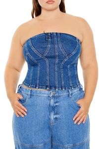 Top de tubo de mezclilla reelaborado de talla grande, recién llegado, Top de tubo de mezclilla transpirable, Top de tubo de mujer personalizado a un precio barato - Product Image 6