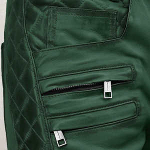 กางเกงหนังผู้ชายสีพื้นคุณภาพดีขายดี ผู้จัดจำหน่ายที่ดีที่สุด ขายส่งจำนวนมาก ทรงตรง ความยาวปานกลาง - Product Image 5