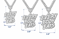 Pendentif Lettre Vintage Moissanite Iced Out, Collier Hip Hop Rapper en Argent Sterling 925 Plaqué Rhodium