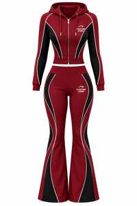 Ensemble de survêtement personnalisé pour femme, prix de gros, fabricant d'usine, vêtements de sport tendance, ensemble décontracté deux pièces, veste zippée intégrale et pantalon de jogging - Product Image 3