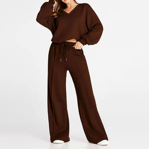 Conjunto de Dos Piezas Holgado para Mujer, Top y Pantalón a Juego, Atuendo Holgado de Moda para Uso Diario - Product Image 1