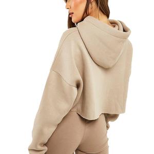 เสื้อฮู้ดครอปผ้าฝ้าย 100% ระบายอากาศได้ดี สีสันปรับแต่งได้ ขอบดิบ ทรงพูลโอเวอร์ คุณภาพสูง เป็นมิตรกับสิ่งแวดล้อม ลาย 3 มิติ สำหรับผู้หญิงที่ทันสมัยที่สุด - Product Image 5