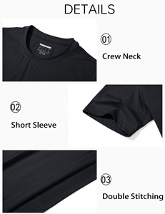เสื้อยืดคอกลมผ้าฝ้ายแบบกำหนดเอง แขนสั้น เรียบ นุ่ม ระบายอากาศดี ไม่มีโลโก้ ขายส่งจำนวนมาก เสื้อผ้าสตรีทแวร์ เสื้อยืดผู้ชาย - Product Image 5