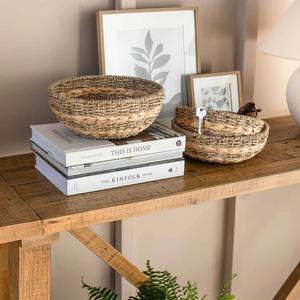 Bols tissés en jonc de mer et en jacinthe d'eau ensemble de 3 vaisselle décor de présentation de repas produits vietnamiens en gros écologiques - Product Image 2