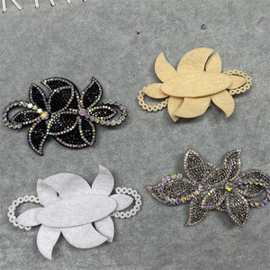 Nouveaux pétales de velours élégants Hot Diamond Flower Sewing Accessoires de vêtements pour filles - Product Image 1