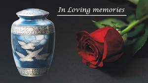 Adult Cremation Urns for Male/Female Funeral Urn for Human Ashes Decorative Urns for Ashes Large <b>Keepsake</b> <b>Box</b> Butterfly Blue - Product Image 4