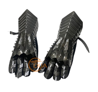 Gants de chevalier médiévaux en acier poli noir antique, épaisseur 18, pour SCA, cosplay et reconstitution historique