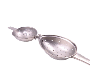 Passoire à thé en laiton tressée à la main avec long manche pour thé en vrac, filtre à thé fait main en argent/cuivre, tressage dense - Product Image 3