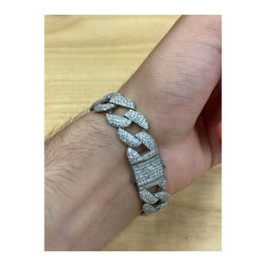 Bracciale Gourmet Unisex con Pietre di Zircone Bianco - Dove Stile ed Eleganza si Incontrano - Argento Sterling 925 - Product Image 1