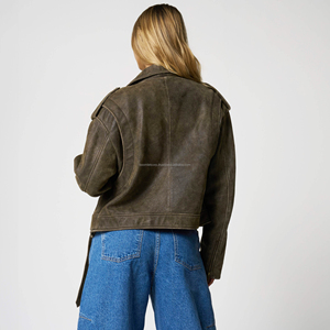 Pakistani Manufacturer Men's Leather Jackets | New Fashion Style | Breathable Zipper Stand Collar Embroidery Front Design - Product Image 3