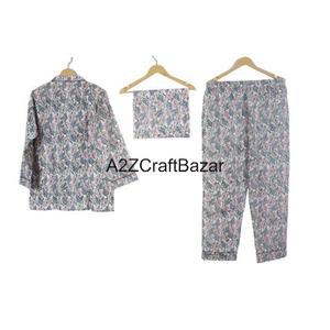Pijamas Ecológicos de Algodón 100% Puro de la India para Mujer, Conjunto de Ropa de Dormir de Algodón Suave, Pantalones y Camisas de Algodón, Diseño de Traje para Dormir - Product Image 4