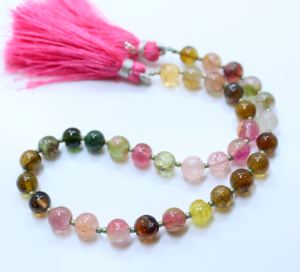 Cuentas sueltas de alta calidad de 6MM de longitud y 9,5 pulgadas, cuentas lisas de turmalina múltiple Natural, cuentas lisas de turmalina múltiple - Product Image 2