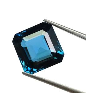 Incroyable Topaze Bleue de Londres Asscher Cut Stone Accorded Natural London Blue Topaz Facetted Gems London Topaz From Brazilian Mines - Product Image 3