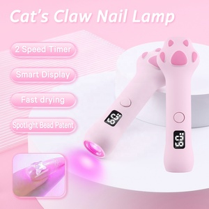 Pink <strong>Portable</strong> Cute Handheld Rechargeable Cat's Paw Shape 3W Nail Salon Led <strong>UV</strong> Nail Art <strong>Machine</strong> Nail <strong>Lamp</strong> - Product Image 1