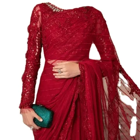 Vestidos de boda y Eid bordados voluminosos Top Brands All Seasons Edition Sari colección en los mejores colores y patrones bordados