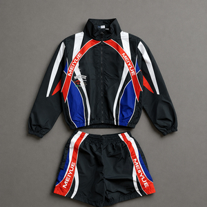 Custom Windbreaker Shorts and Jacket Set for Summer Breathable Windbreaker Men Sets Nylon Zip up Digital Print <strong>Tracksuit</strong> - Product Image 2