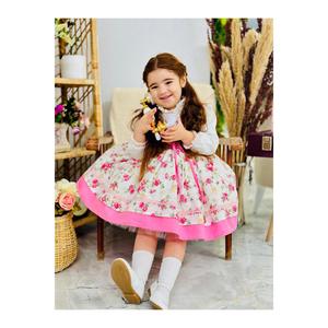 Abito da bambina Vintage abbottonato rosa, compleanno, vestito per servizio fotografico, adatto per 0-10 anni