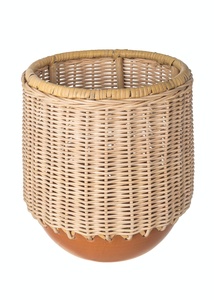Handmade planters customized design & size decorative core planters Rattan weaved planters flower <b>pots</b> with metal base - Product Image 2