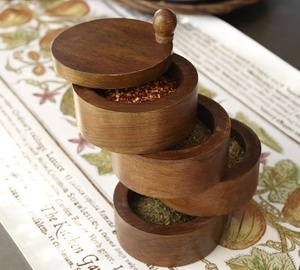 HOME NATURAL WOODEN Premium Printed Home Wooden Tabletop Spice Box With Separate Compartments for Spices and Dry Fruit Box - Product Image 2