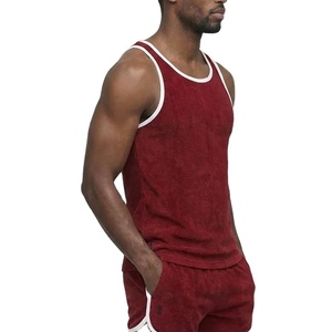 High Stretchy Men Cotton Terry New Arrival Sports Athletic Summer Fashion Gym Training <b>Running</b> Wear Tank Top Slim Fit <b>Singlet</b> - Product Image 5