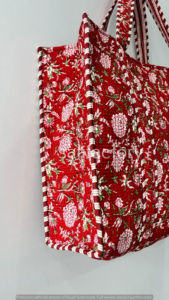 Bolso de mano de algodón acolchado con estampado de tigre para mujer, bolso de hombro Hippie con cierre abierto para compras diarias, bolso de transporte sólido de moda étnica - Product Image 2