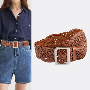 Ceinture en cuir vintage faite à la main, durable, pour femmes et hommes, design tressé réglable, idéale pour jeans, golf, affaires, excellent cadeau - Product Image 3