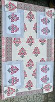 Chemin de table luxueux en coton tissé à la main, magnifique motif floral de style indien, durable, écologique, lavable et réutilisable