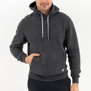 OEM de gran tamaño personalizado liso en blanco gota hombro algodón francés Terry peso ligero Sudadera con capucha con cordón al aire libre Sudadera con capucha para hombres - Product Image 2