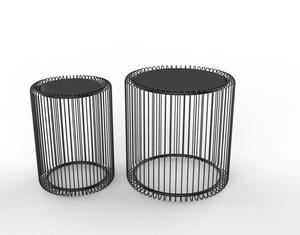 Haute qualité moderne rond nidification noir Style européen Table basse Table à thé salon Table centrale avec cadre en métal - Product Image 6