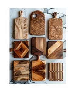 Meilleures ventes de produits artisanaux de qualité Blocs à découper en bois Forme ronde Planche à découper Logo personnalisé Préparation alimentaire en cuisine - Product Image 2
