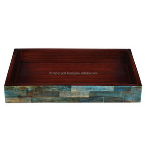 Plateau de service en incrustation d'os de luxe fait à la main pour la maison, l'hôtel ou le restaurant, buffet élégant - Product Image 4