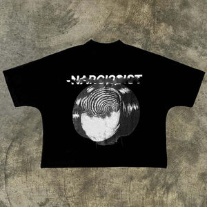 เสื้อยืดผ้าฝ้ายโอเวอร์ไซส์สำหรับผู้หญิงเสื้อยืดผ้าฝ้ายพิมพ์ลายแนวสตรีทเสื้อยืดคอกลมโอเวอร์ไซส์280 GSM - Product Image 2