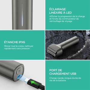 Rasoir électrique rechargeable 3-en-1 pour hommes, tête flottante, rasoir filaire humide/sec avec verrouillage de voyage, étanche IPX7 pour le rasage du visage - Product Image 1